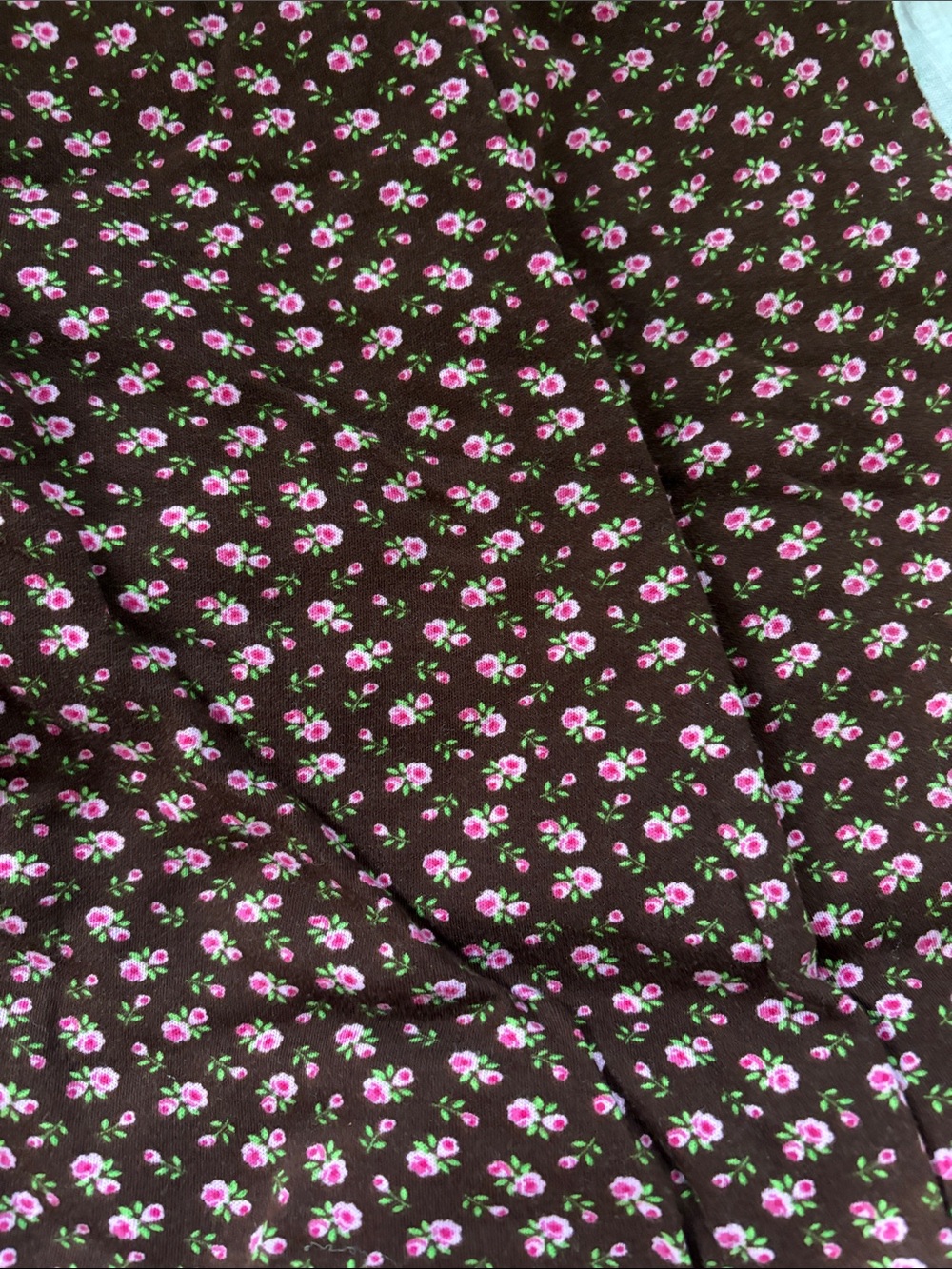 Vintage Jo Ann cotton knit brown roses